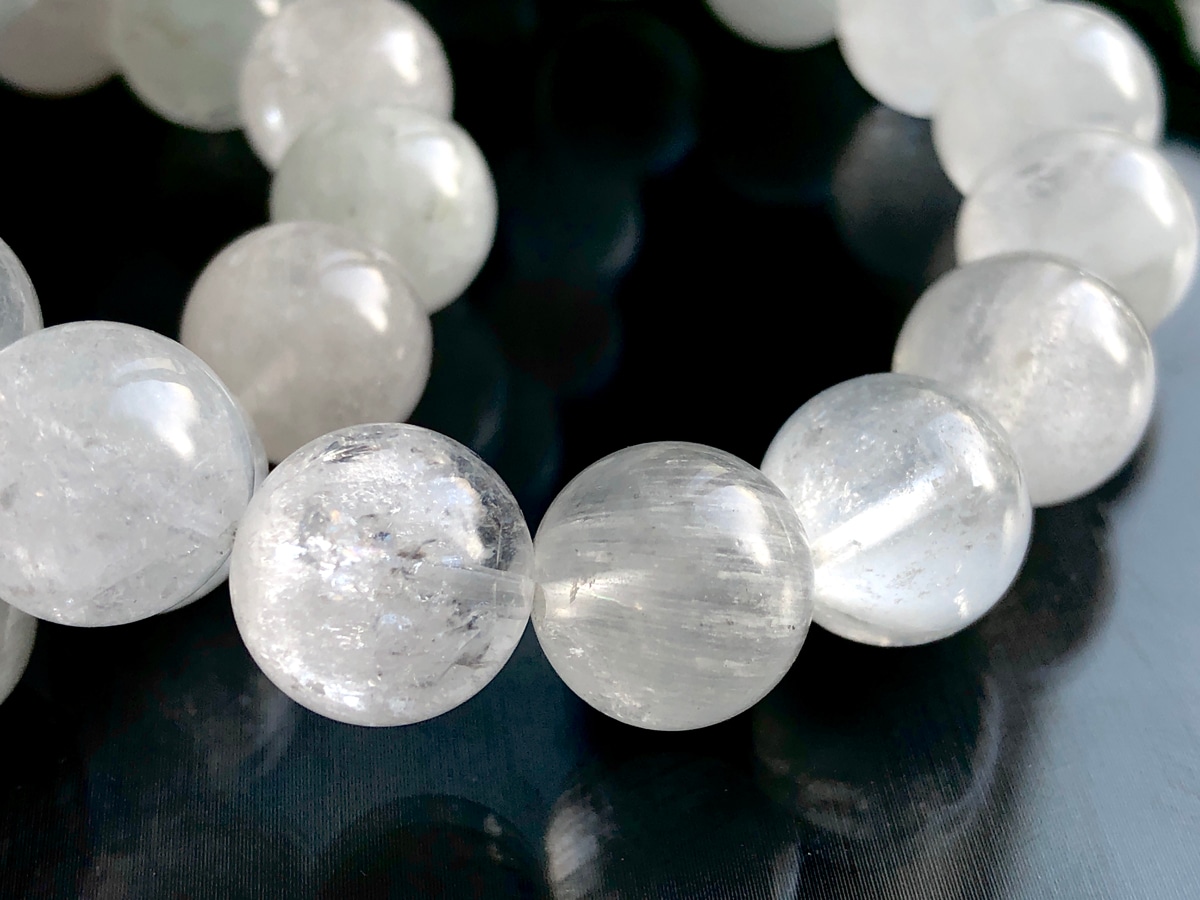 天然石デュモルチェライトインクォーツ ブレスレット 高品質希少