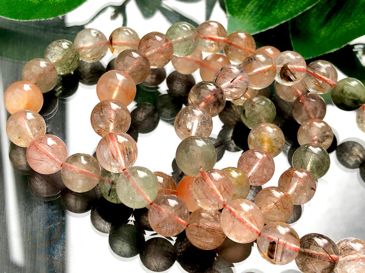 星　幸福ページ　天然石ブレスレット11点まとめ 希少石 強力な浄化作用 運気アップ スーパーセブン ルチル