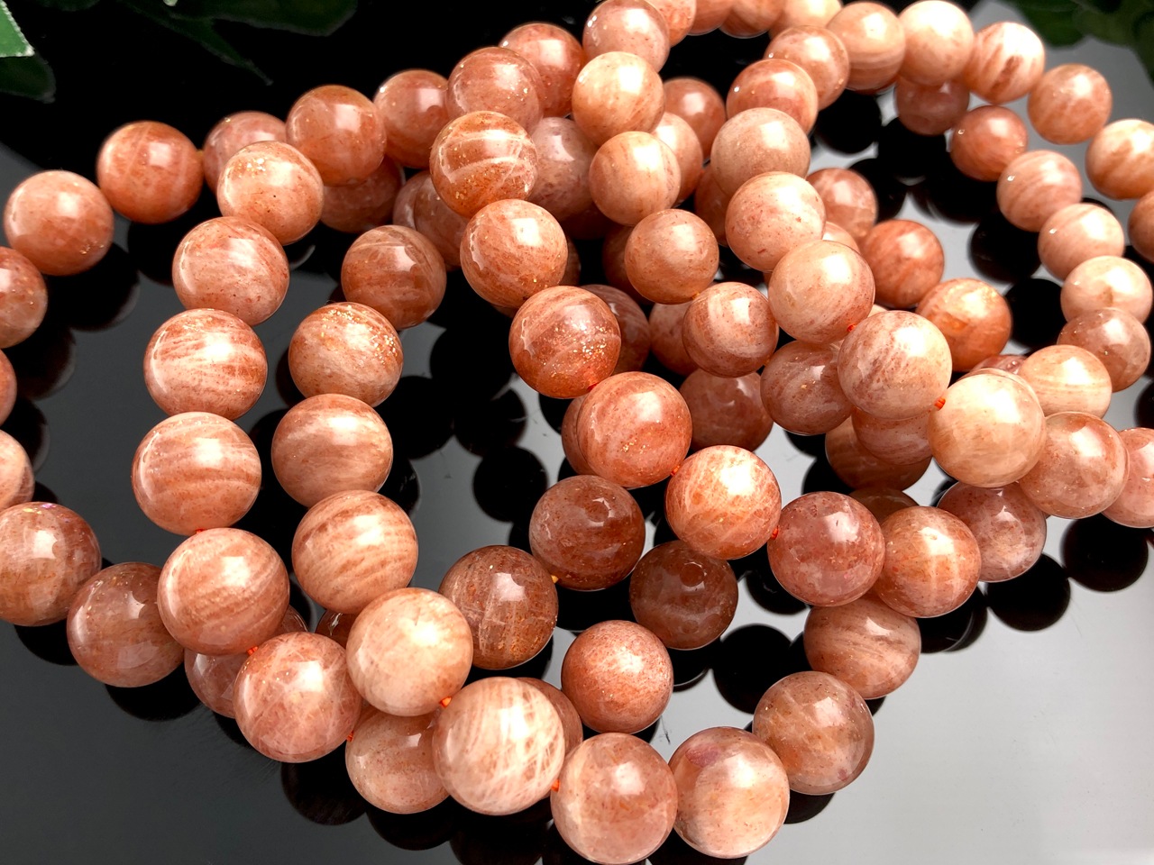 太陽の石☆インド産☆天然石ブレスレット/マーブルサンストーン