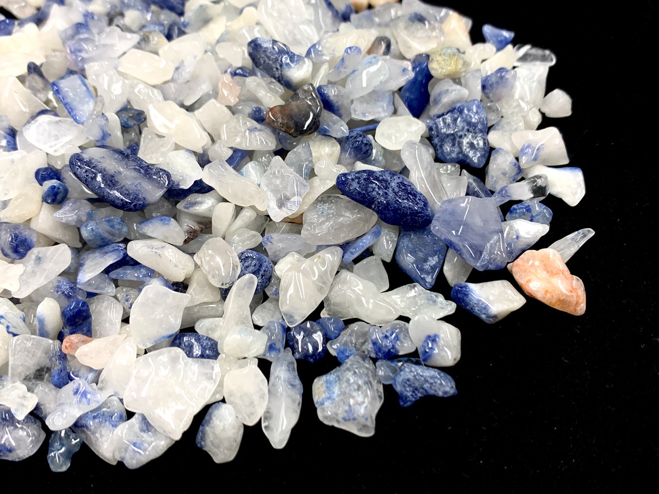 �������١�Ķ�ץ�ߥ����ȡ����������֥롼��ŷ���Ф�������å�/�ǥ�������饤�ȥ��󥯥����ġ�Dumortierite/�ǥ��������)/L������/��100g/γ��������3-13mm��ŷ����/�ѥ���ȡ���ۡڥ���ꥫ�ġ����󡦹��Ÿ�����������Ͻ�Ÿ���㤤�դ���