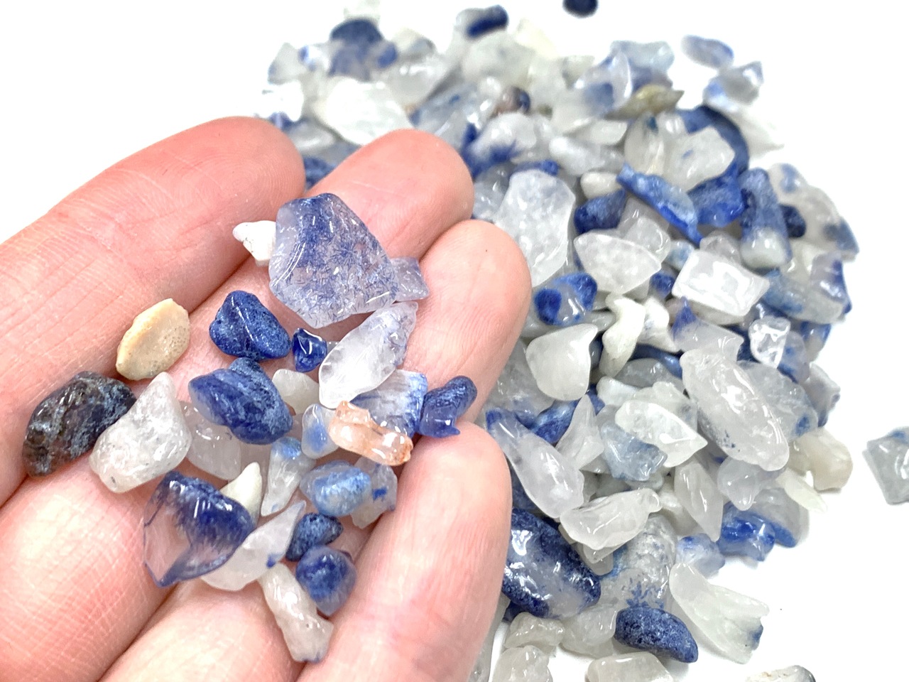 �������١�Ķ�ץ�ߥ����ȡ����������֥롼��ŷ���Ф�������å�/�ǥ�������饤�ȥ��󥯥����ġ�Dumortierite/�ǥ��������)/L������/��100g/γ��������3-13mm��ŷ����/�ѥ���ȡ���ۡڥ���ꥫ�ġ����󡦹��Ÿ�����������Ͻ�Ÿ���㤤�դ���