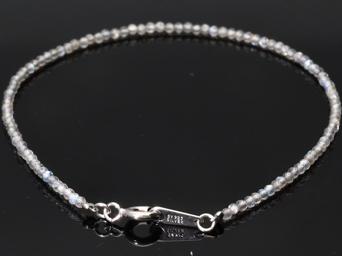 ����֥롼��å��󥹡�SV925��/ŷ���Х֥쥹��å�/��֥�ɥ饤��(Labradorite/�⳥Ĺ��)/�ե����åȥ��å�/��2mm/1�ܡ�ŷ����/�ѥ���ȡ���ۡڥ���ꥫ�ġ����󡦹��Ÿ�����������Ͻ�Ÿ���㤤�դ���