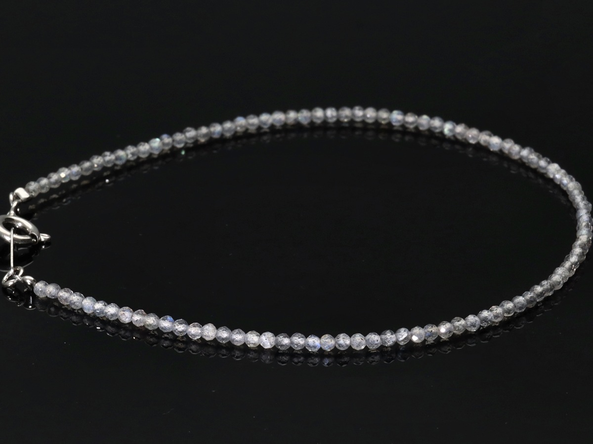 ����֥롼��å��󥹡�SV925��/ŷ���Х֥쥹��å�/��֥�ɥ饤��(Labradorite/�⳥Ĺ��)/�ե����åȥ��å�/��2mm/1�ܡ�ŷ����/�ѥ���ȡ���ۡڥ���ꥫ�ġ����󡦹��Ÿ�����������Ͻ�Ÿ���㤤�դ���