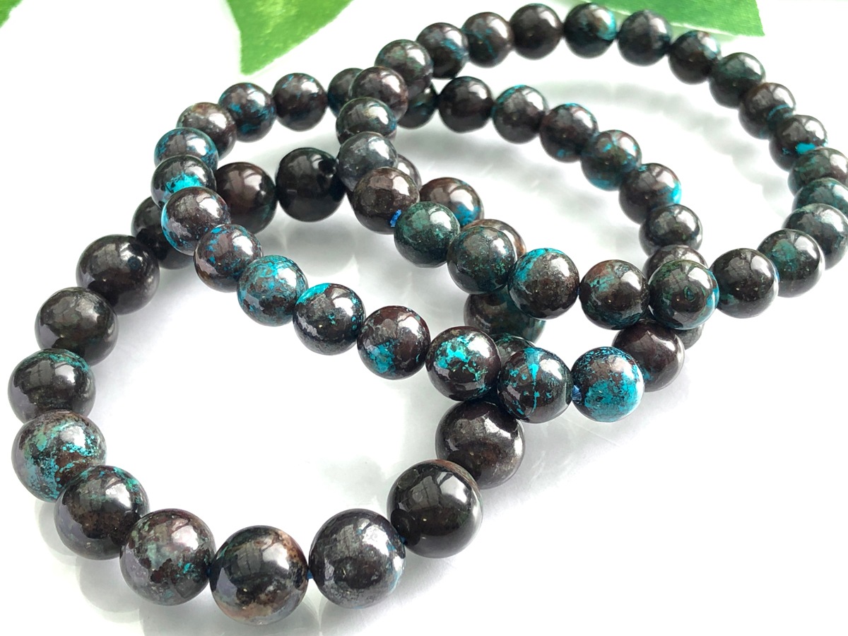 幸運を呼び寄せる石☆天然石ブレスレット/ブラッククリソコラ