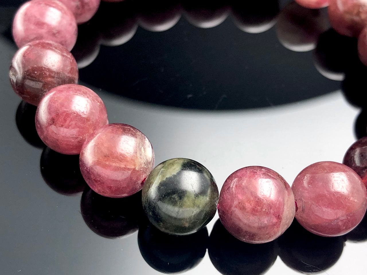 ルベライト ローズクォーツ ブラックトルマリン 天然石ブレスレット ルベライト ローズクォーツ ブラックトルマリン 天然石ブレスレット
