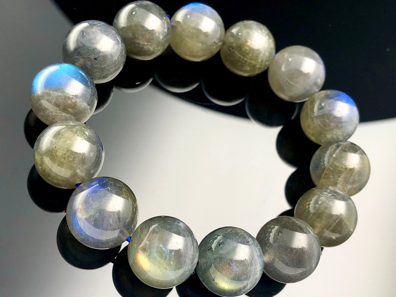 天然ヒマラヤ水晶 レインボークリスタルブレスレット大玉 16mm玉
