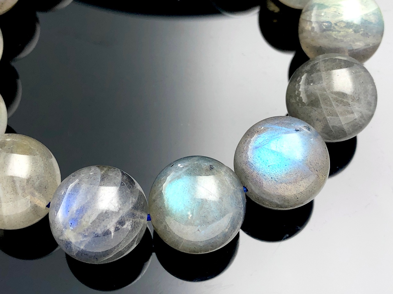 ��1��ʪ����̡�5A��󥯡�����Ū�ʸ����쥤��ܡ���å��󥹡����ʥ�����ŷ���Х֥쥹��å�/�쥤��ܡ���֥�ɥ饤��(Labradorite/�⳥Ĺ��)/�饦���/��15-16mm/1�ܡ�ŷ����/�ѥ���ȡ���ۡڥ���ꥫ�ġ����󡦹��Ÿ�����������Ͻ�Ÿ���㤤�դ���