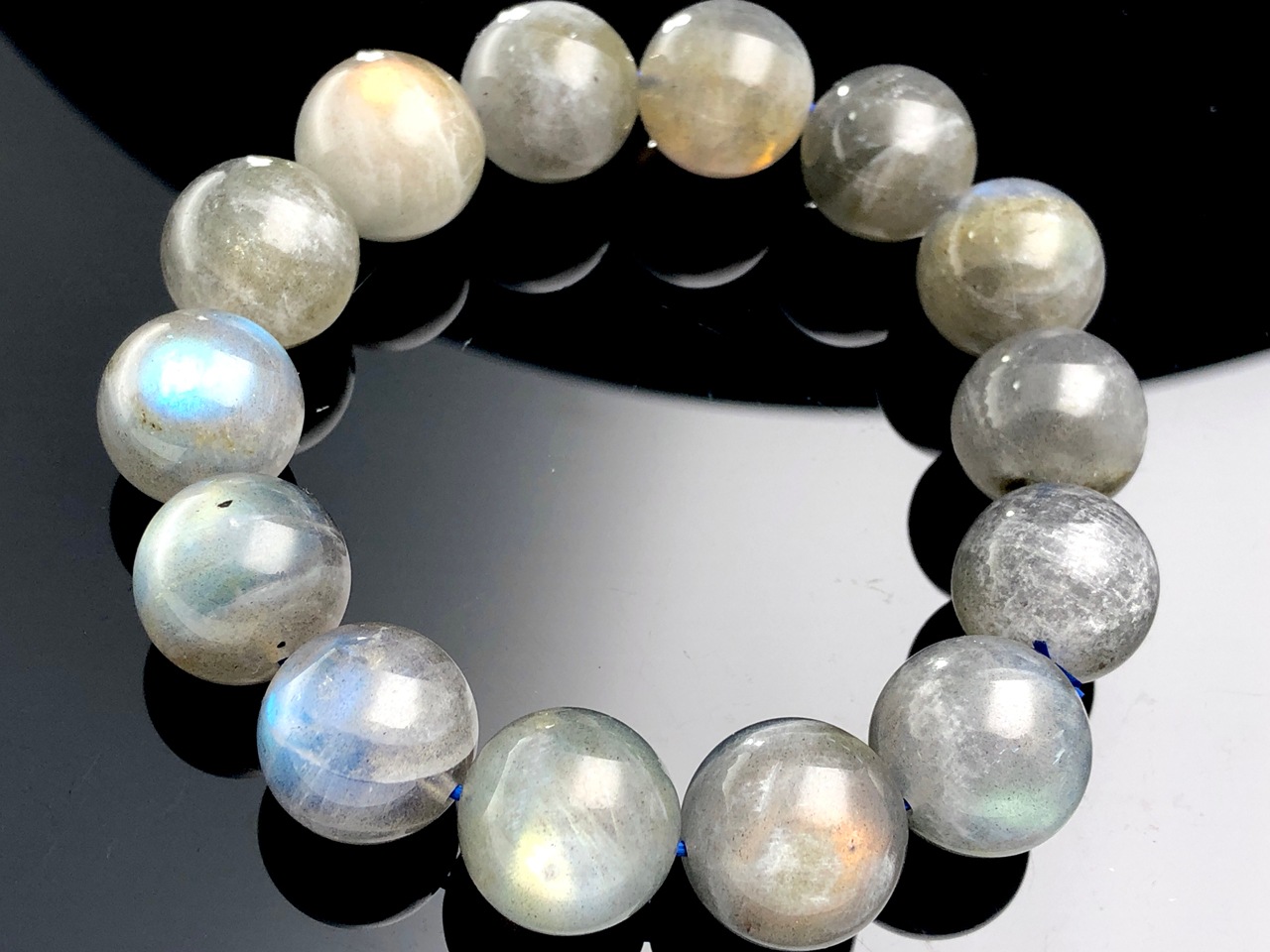 ��1��ʪ����̡�5A��󥯡�����Ū�ʸ����쥤��ܡ���å��󥹡����ʥ�����ŷ���Х֥쥹��å�/�쥤��ܡ���֥�ɥ饤��(Labradorite/�⳥Ĺ��)/�饦���/��14-15mm/1�ܡ�ŷ����/�ѥ���ȡ���ۡڥ���ꥫ�ġ����󡦹��Ÿ�����������Ͻ�Ÿ���㤤�դ���