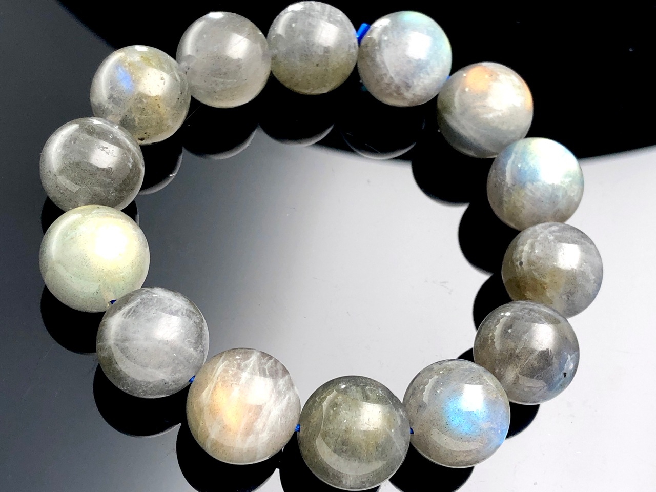 ��1��ʪ����̡�5A��󥯡�����Ū�ʸ����쥤��ܡ���å��󥹡����ʥ�����ŷ���Х֥쥹��å�/�쥤��ܡ���֥�ɥ饤��(Labradorite/�⳥Ĺ��)/�饦���/��14-15mm/1�ܡ�ŷ����/�ѥ���ȡ���ۡڥ���ꥫ�ġ����󡦹��Ÿ�����������Ͻ�Ÿ���㤤�դ���