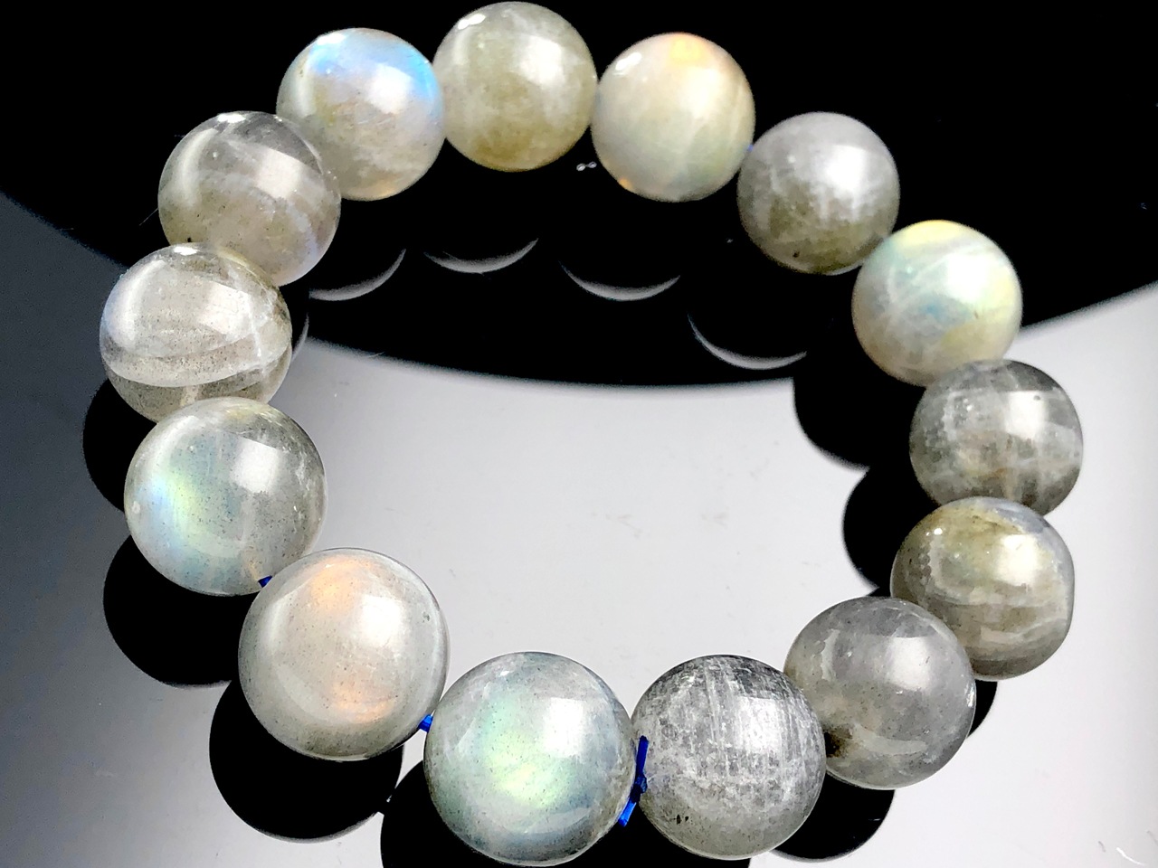 ��1��ʪ����̡�5A��󥯡�����Ū�ʸ����쥤��ܡ���å��󥹡����ʥ�����ŷ���Х֥쥹��å�/�쥤��ܡ���֥�ɥ饤��(Labradorite/�⳥Ĺ��)/�饦���/��14-15mm/1�ܡ�ŷ����/�ѥ���ȡ���ۡڥ���ꥫ�ġ����󡦹��Ÿ�����������Ͻ�Ÿ���㤤�դ���