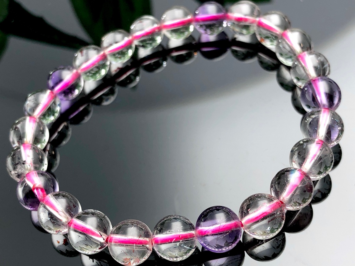 ��1��ʪ��Ʃ���١������饭������ʪ��ŷ���Х֥쥹��å�/�����ѡ����֥�(Super seven/��������åɥ��֥�)/�饦���/��7mm/1�ܡ�ŷ����/�ѥ���ȡ���ۡڥ���ꥫ�ġ����󡦹��Ÿ�����������Ͻ�Ÿ���㤤�դ���