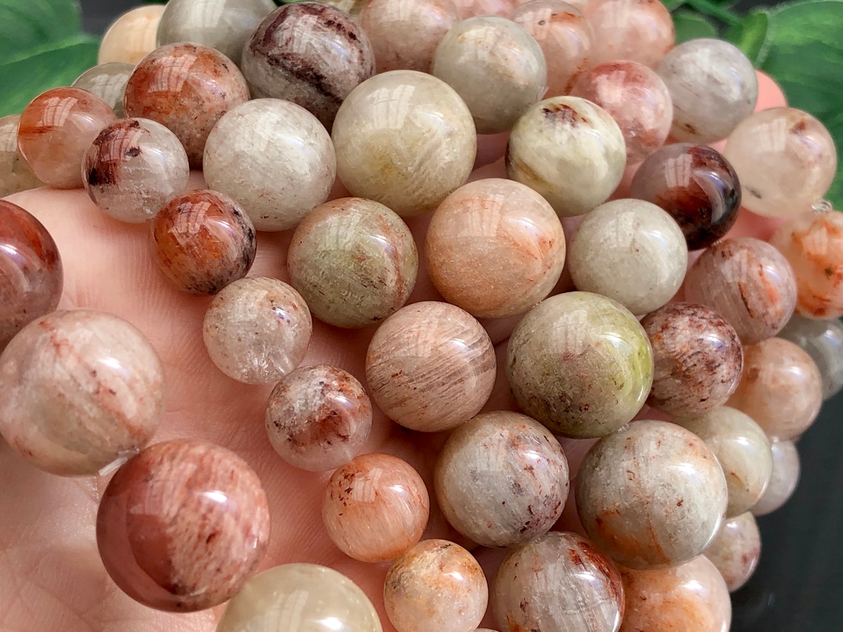 希少石☆年輪のような天然の層☆優しい色合い☆天然石ブレスレット/千