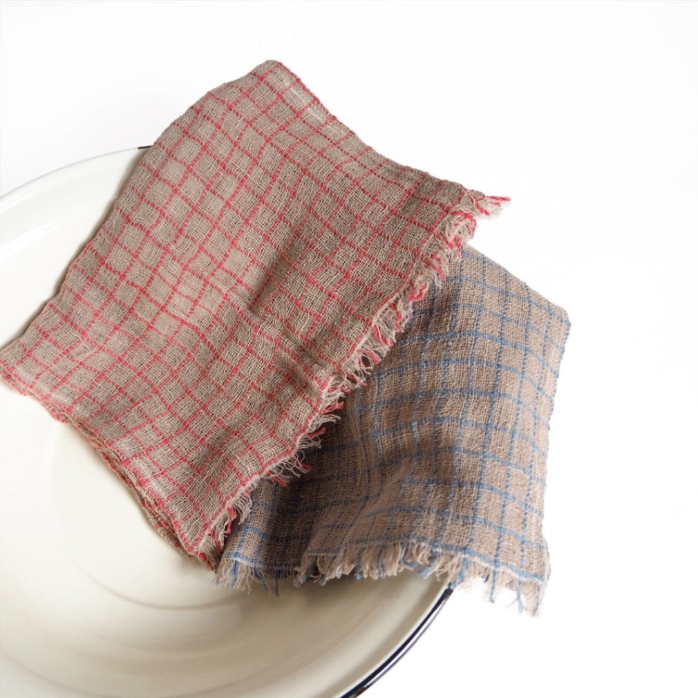 コットンストール/格子 UVカット