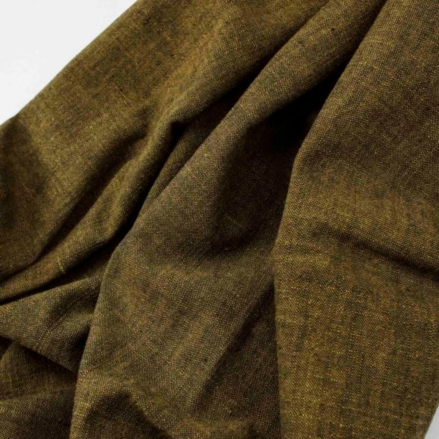 317/1手紡ぎ機械織り　グリーン系
