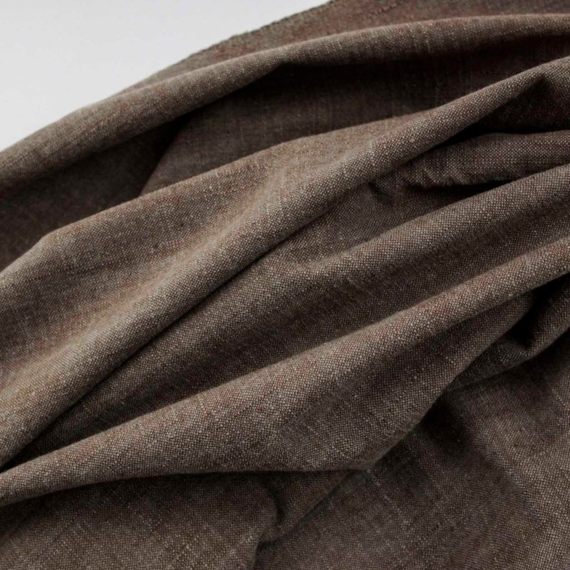 317/1手紡ぎ機械織り　ブラウン系