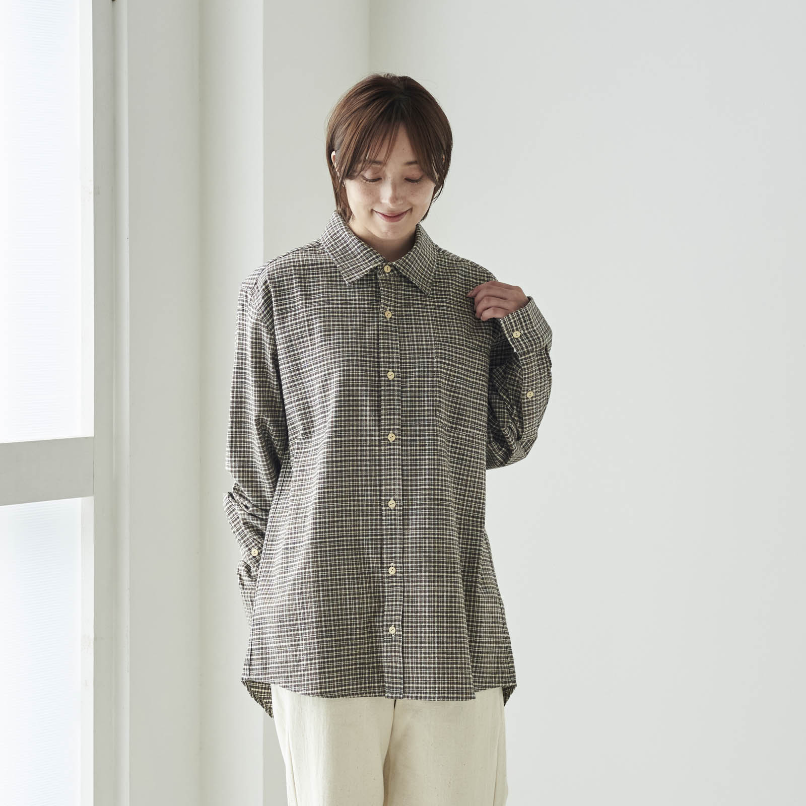 コットンメンズシャツ 2サイズ・3色展開