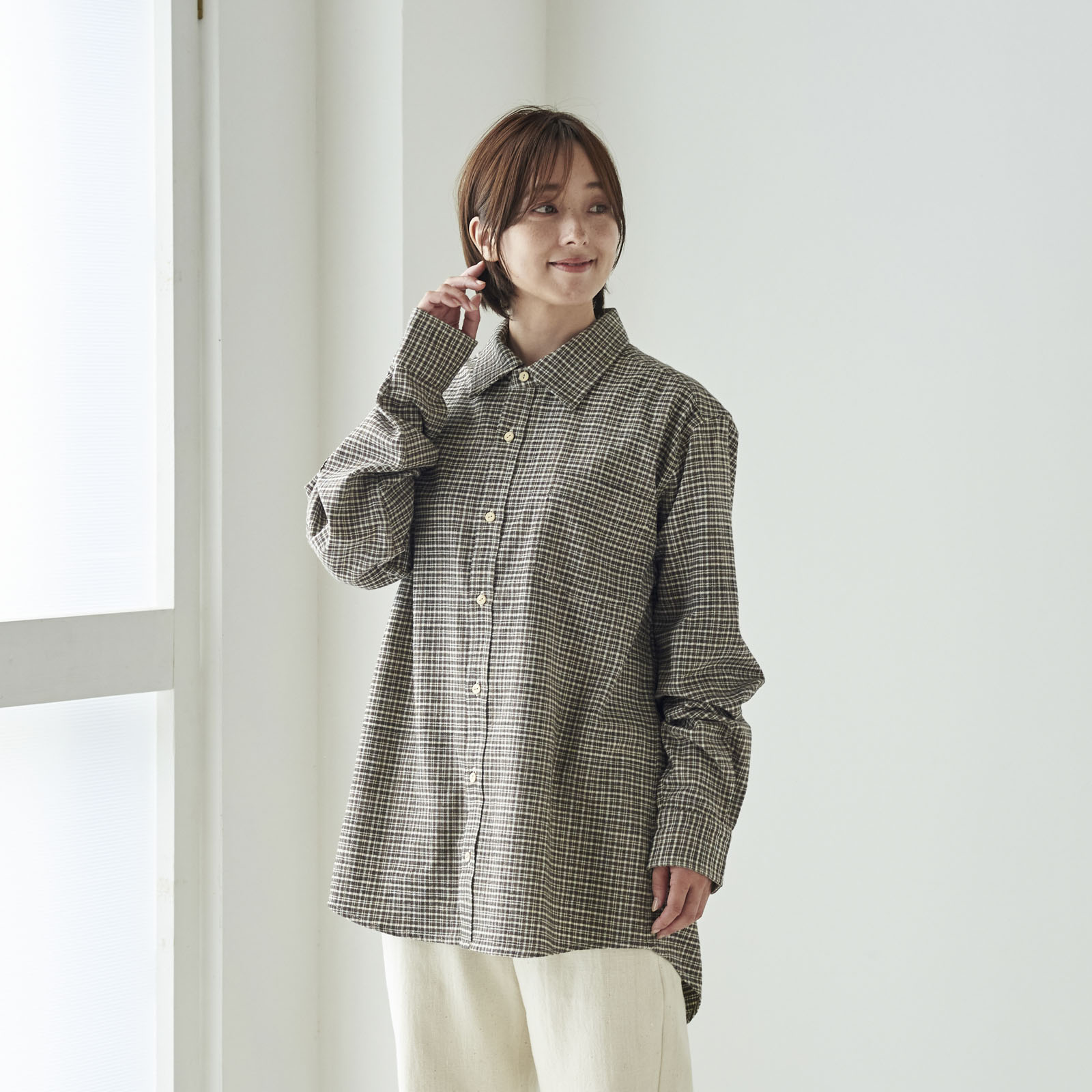 コットンメンズシャツ 2サイズ・3色展開