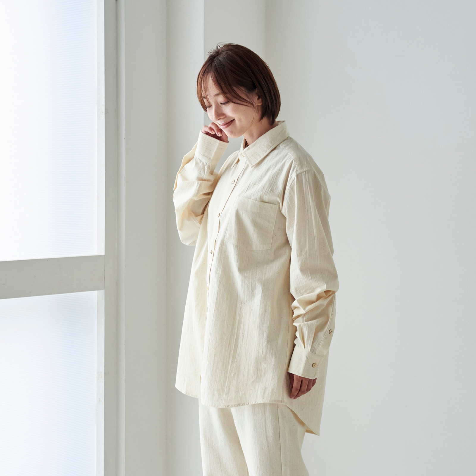 コットンメンズシャツ 2サイズ・3色展開