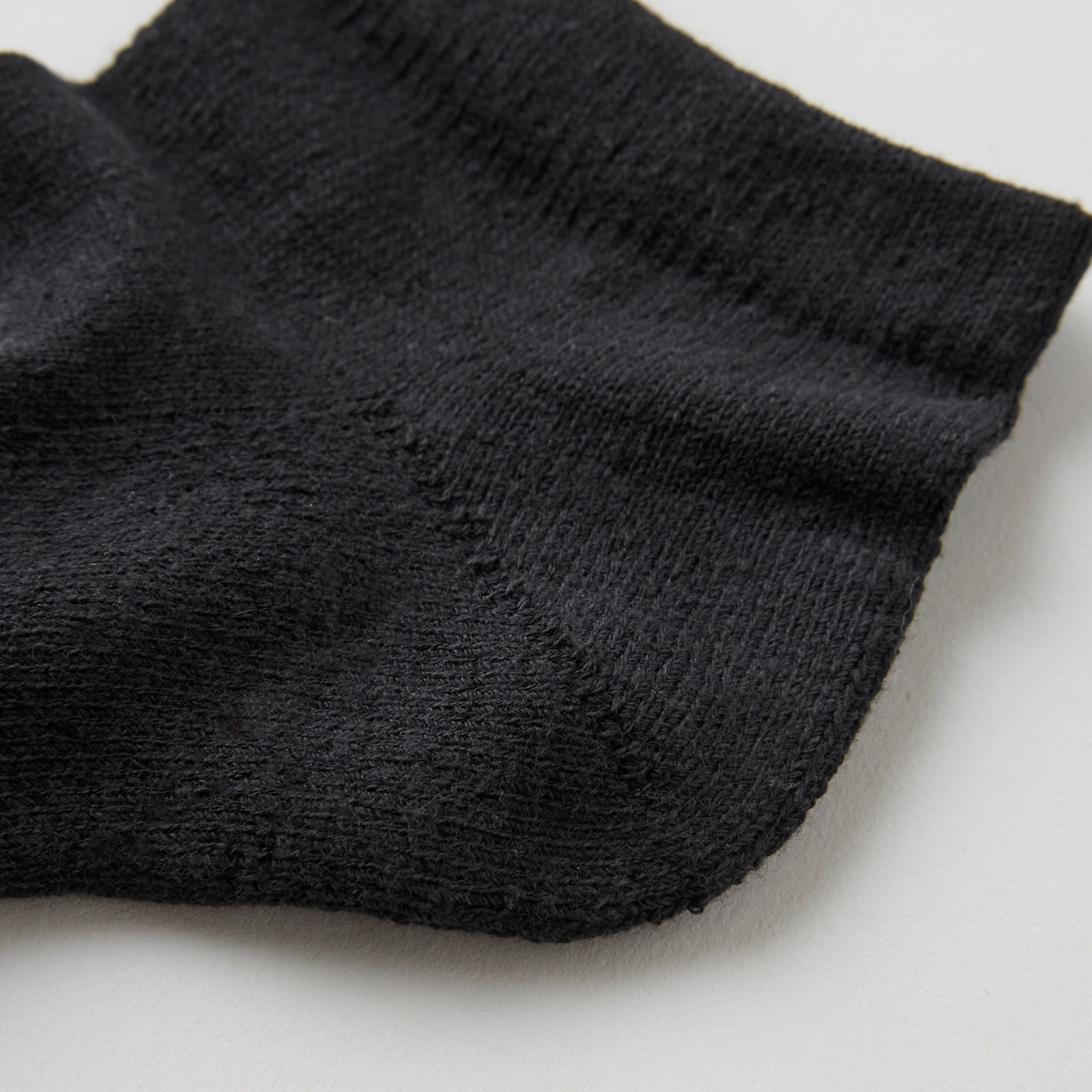 ガラ紡のくるぶし半パイル靴下 黒