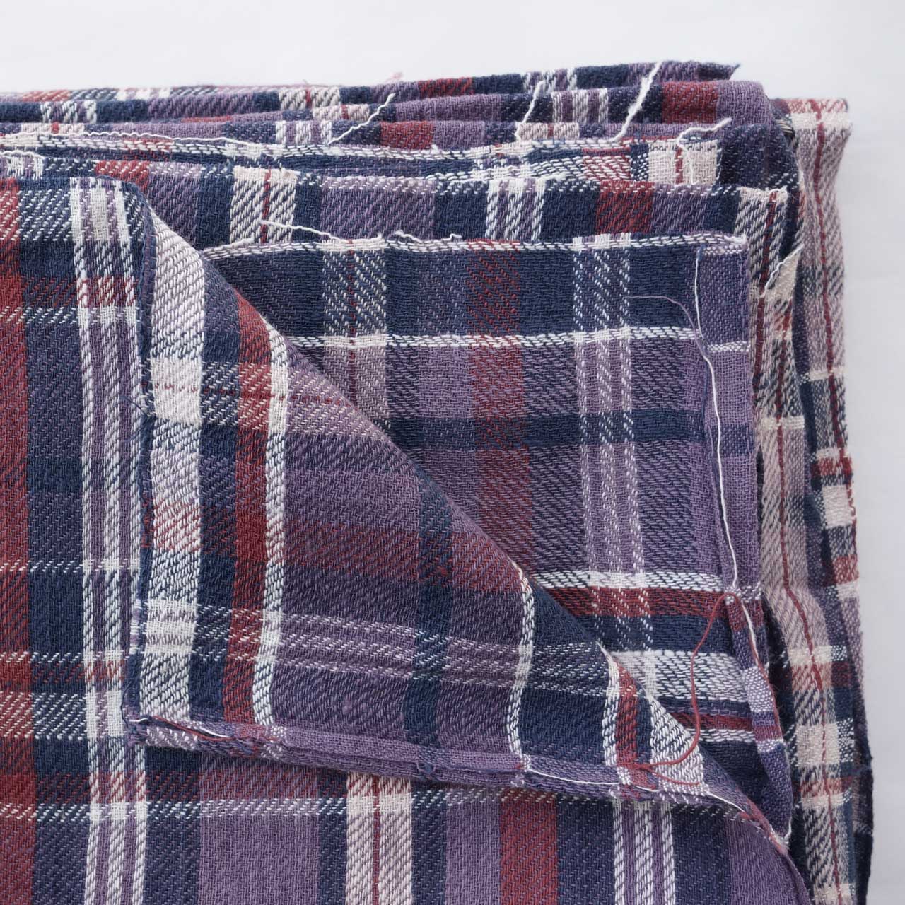 【2ｍカット生地】317/1細番手再撚り　チェック大