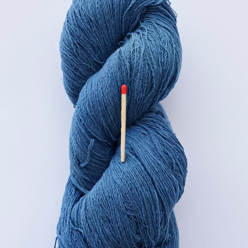 ガラ紡糸|317/2細番手糸 淡藍 100g