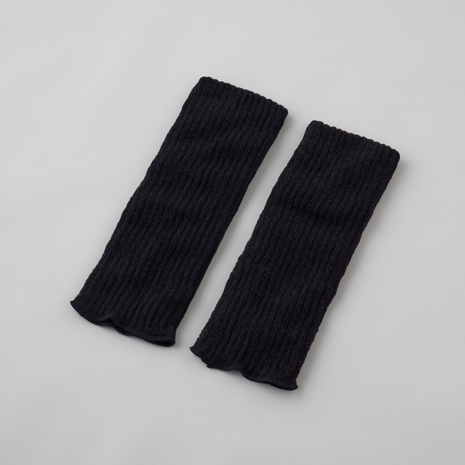 ガラ紡のレッグウォーマー 黒