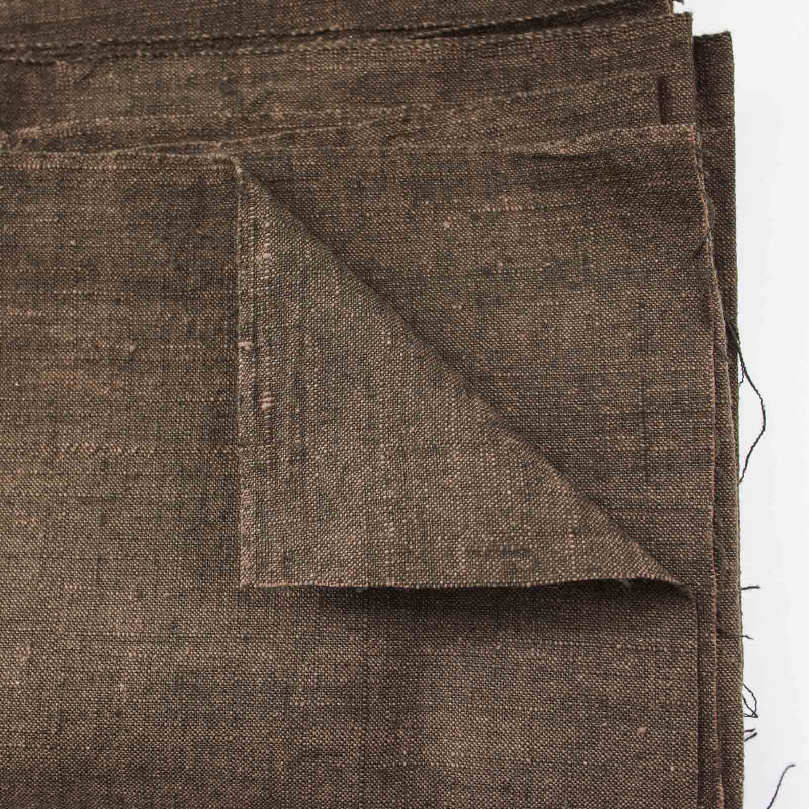 317/1手紡ぎ機械織り　ブラウン系