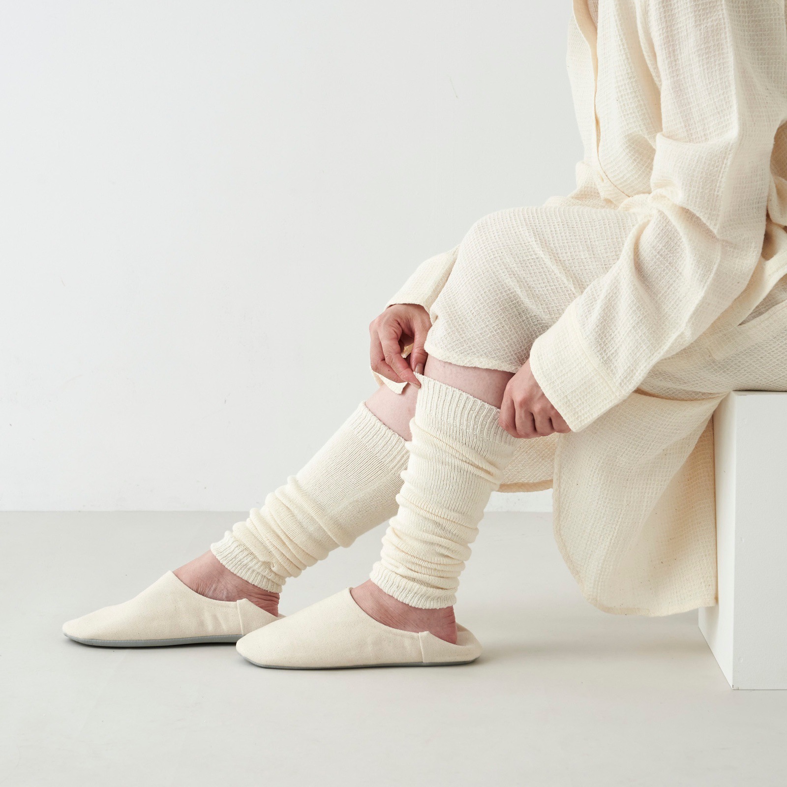 ガラ紡のアーム&レッグウォーマー