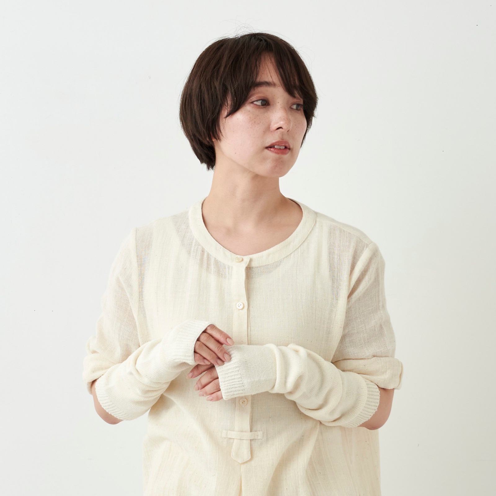 ガラ紡のアーム&レッグウォーマー