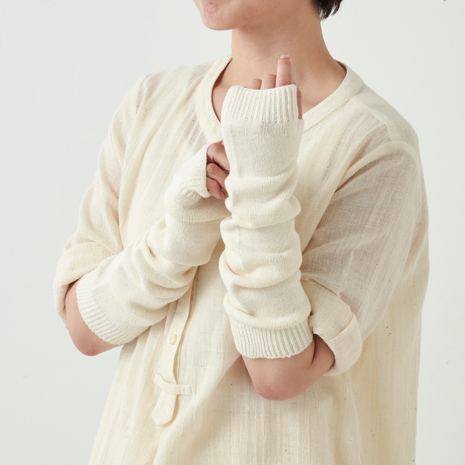 ガラ紡のアーム&レッグウォーマー｜益久染織研究所 ネットストア