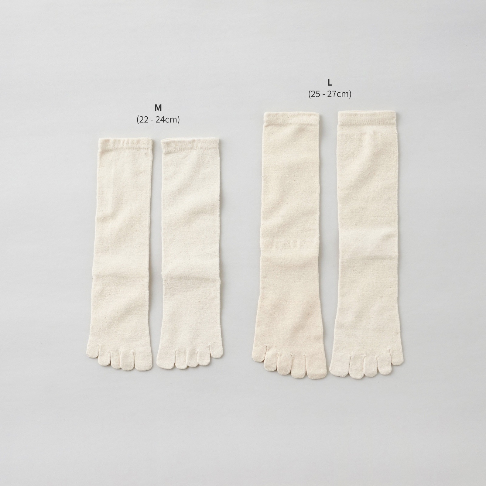 ガラ紡の5本指靴下