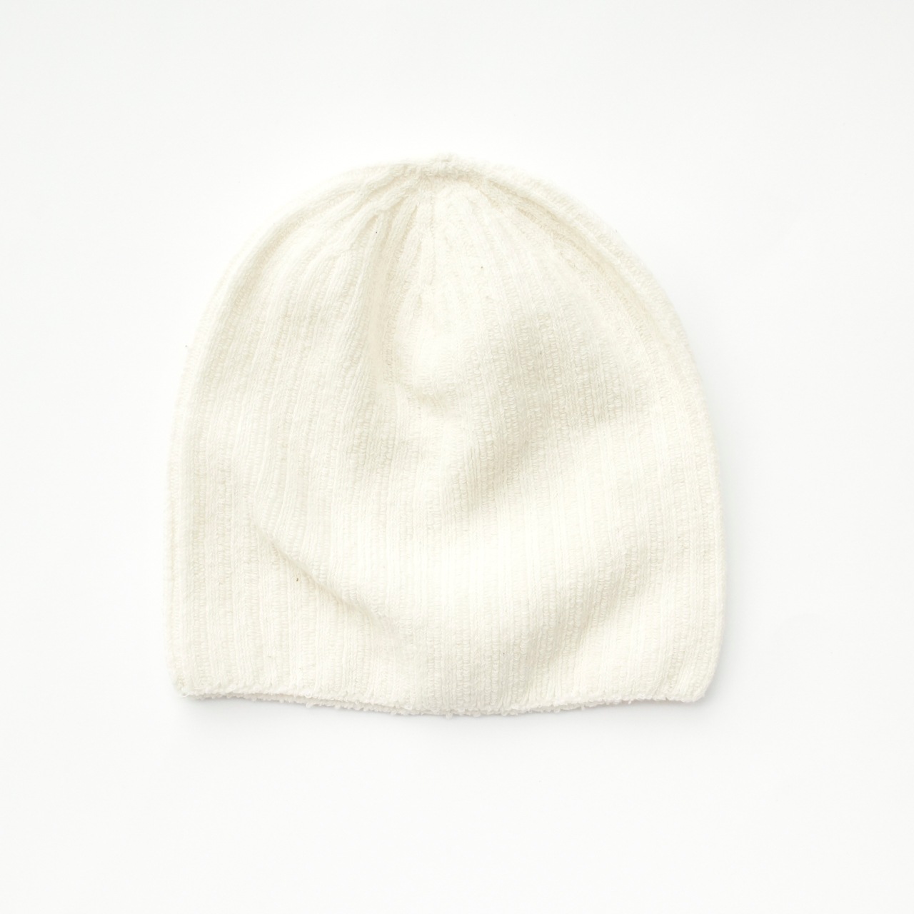 ガラ紡のニット帽子