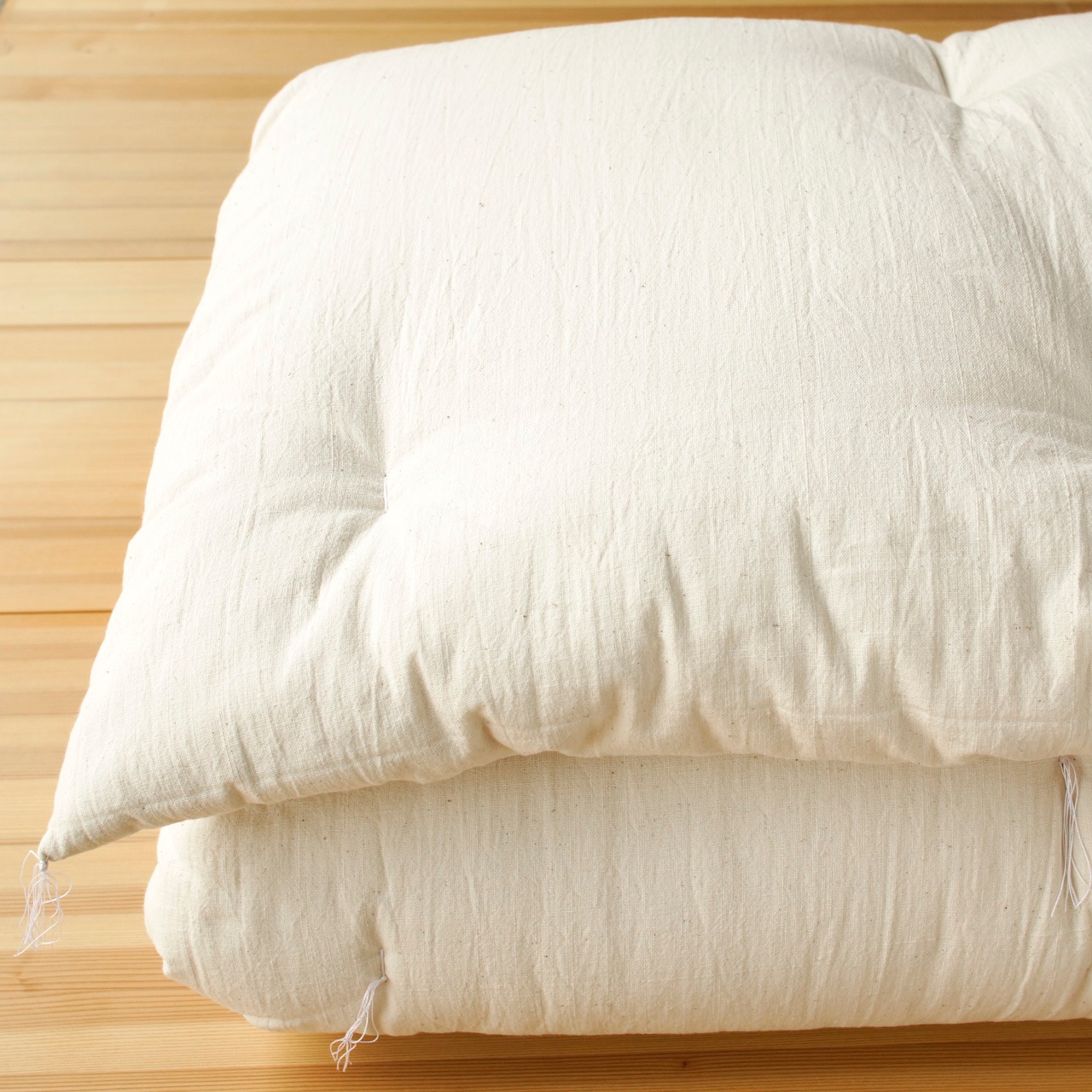 ガラ紡の綿100%掛け敷き布団セット（日本製）