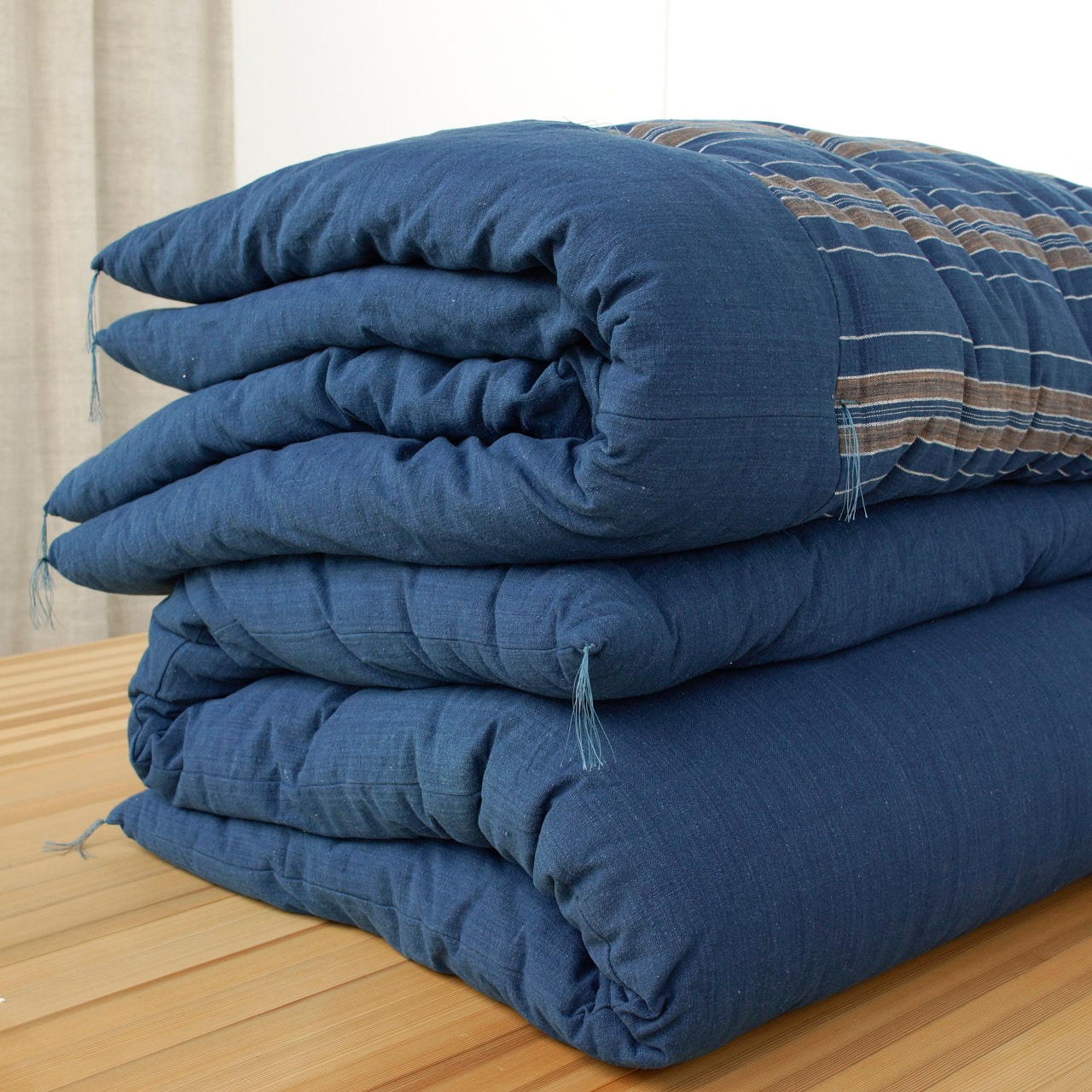 手紡ぎ×ガラ紡の綿100% 掛け敷き布団セット（日本製）