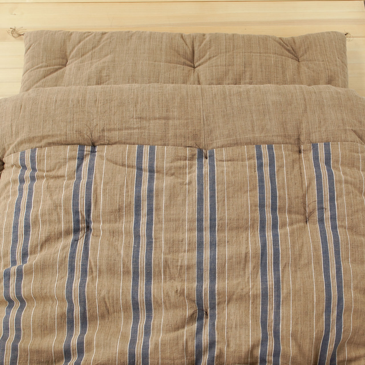 手紡ぎ×ガラ紡の綿100% 掛け敷き布団セット（日本製）｜益久染織研究所