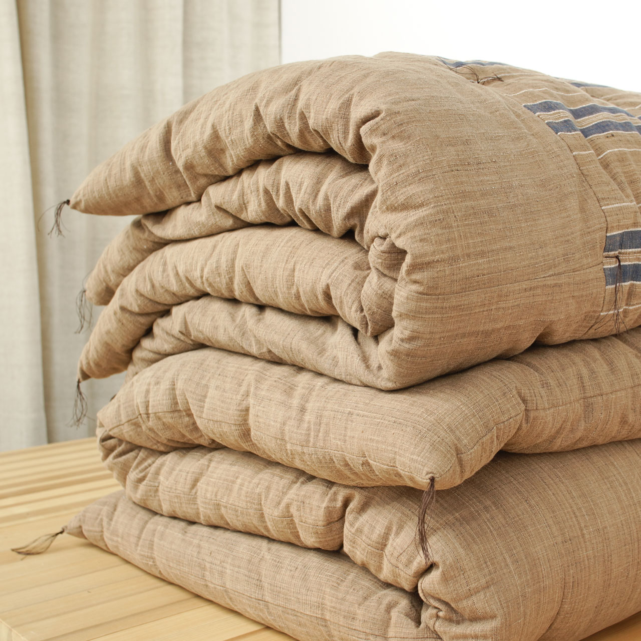 手紡ぎ×ガラ紡の綿100% 掛け敷き布団セット（日本製）