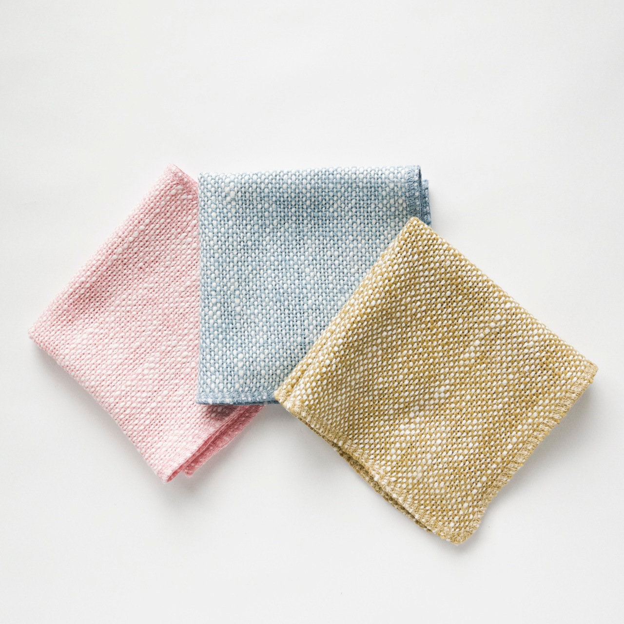 和紡クロス （ピンク、ブルー、イエロー各色1枚）合計3枚のセット