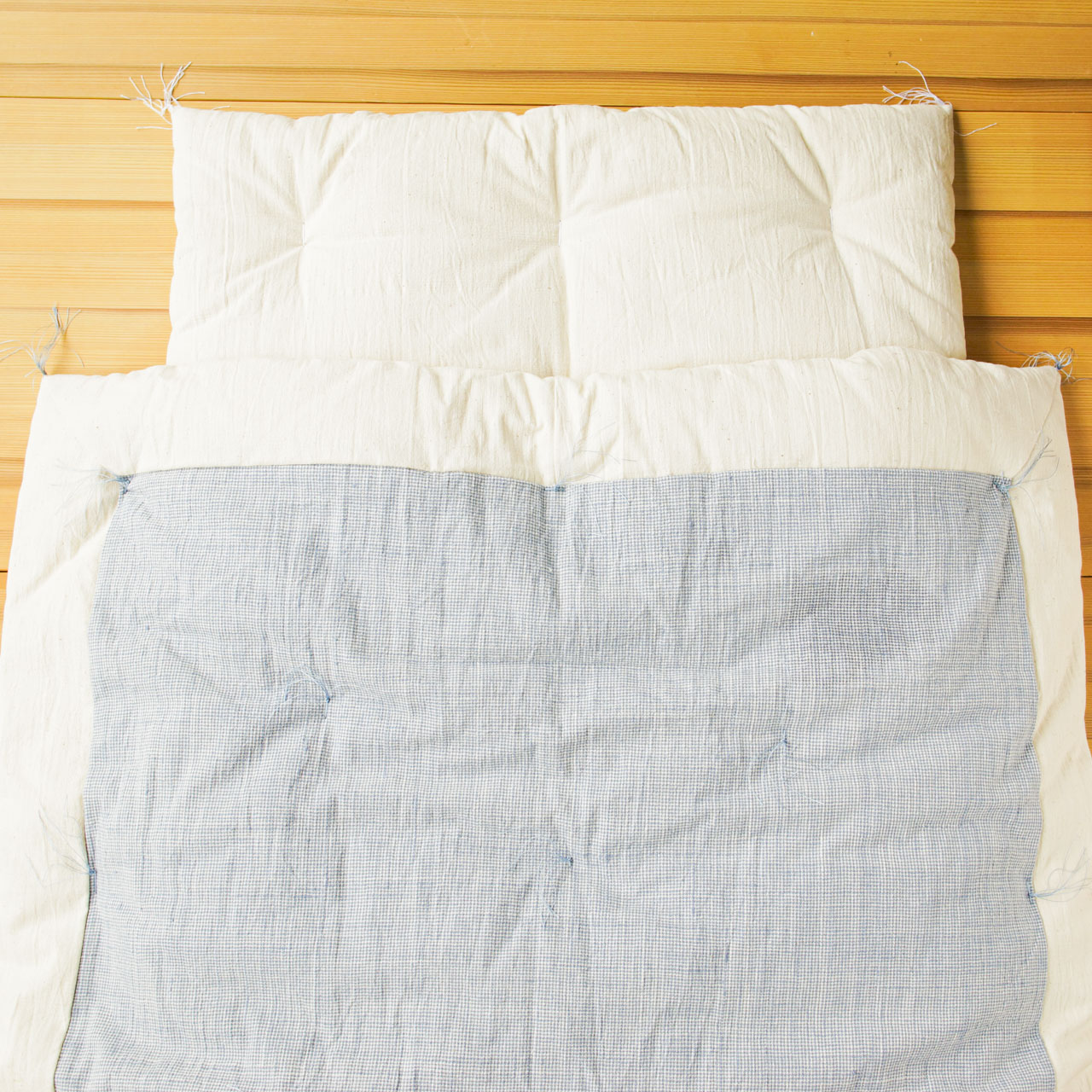 ガラ紡の綿100％ 幼児用掛敷布団セット（日本製）