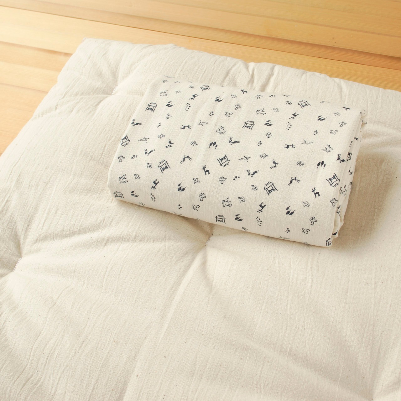 ガラ紡の綿100％ 幼児用掛敷布団セット（日本製）