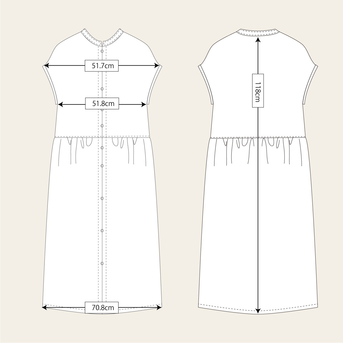 フレンチスリーブ ワンピース 3色展開