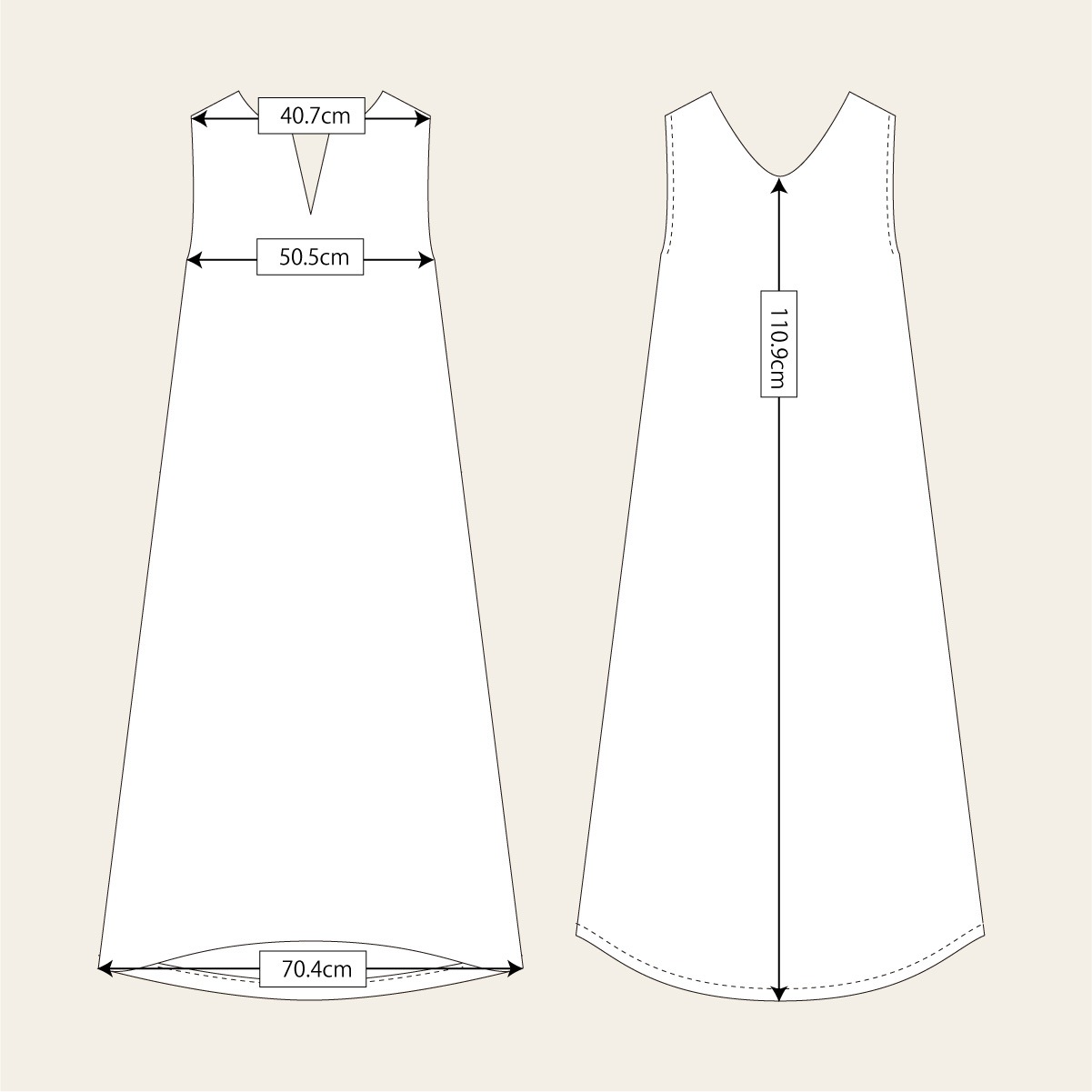 ノースリーブワンピース 3色展開