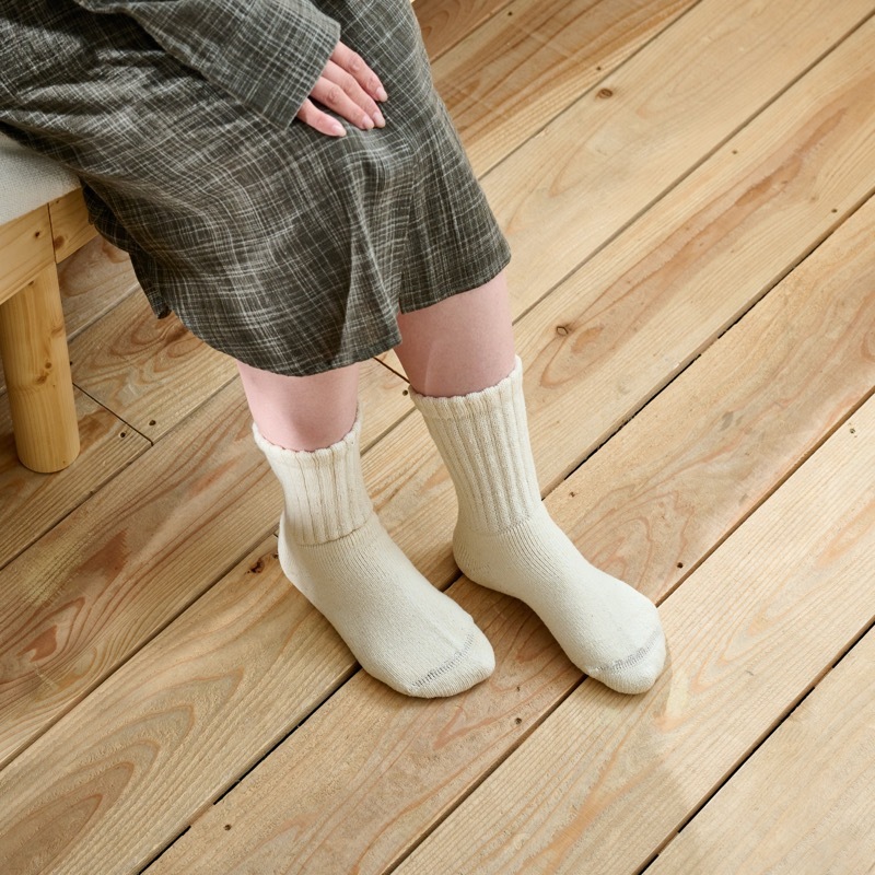 ガラ紡のくつろぎ靴下
