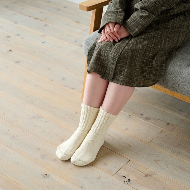 ガラ紡のくつろぎ靴下