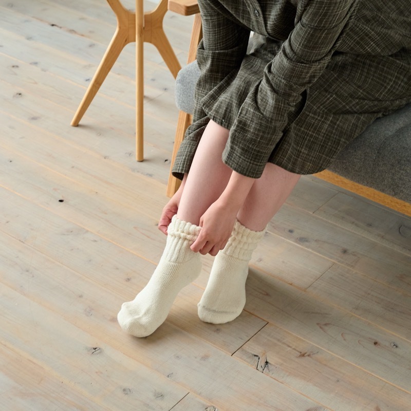 ガラ紡のくつろぎ靴下
