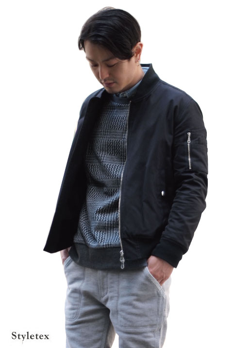 styletex スタイルテックス MA-1 jacket エムエーワン ジャケット (BLACK)