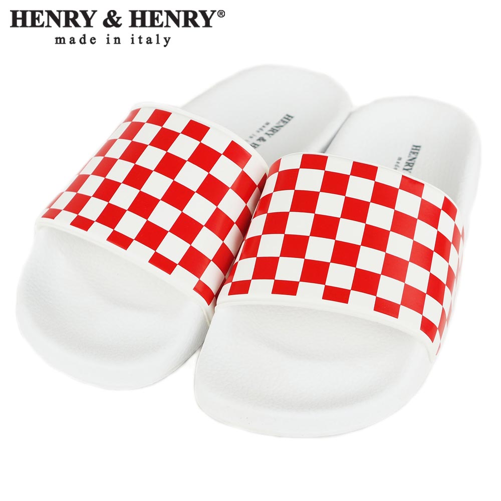 HENRY&HENRY 180 / RED/WHT CHECK × WHITE