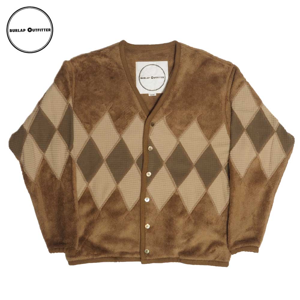 ARGYLE FLEECE CARDIGAN / COYOTE / Burlap Outfitter バーラップ