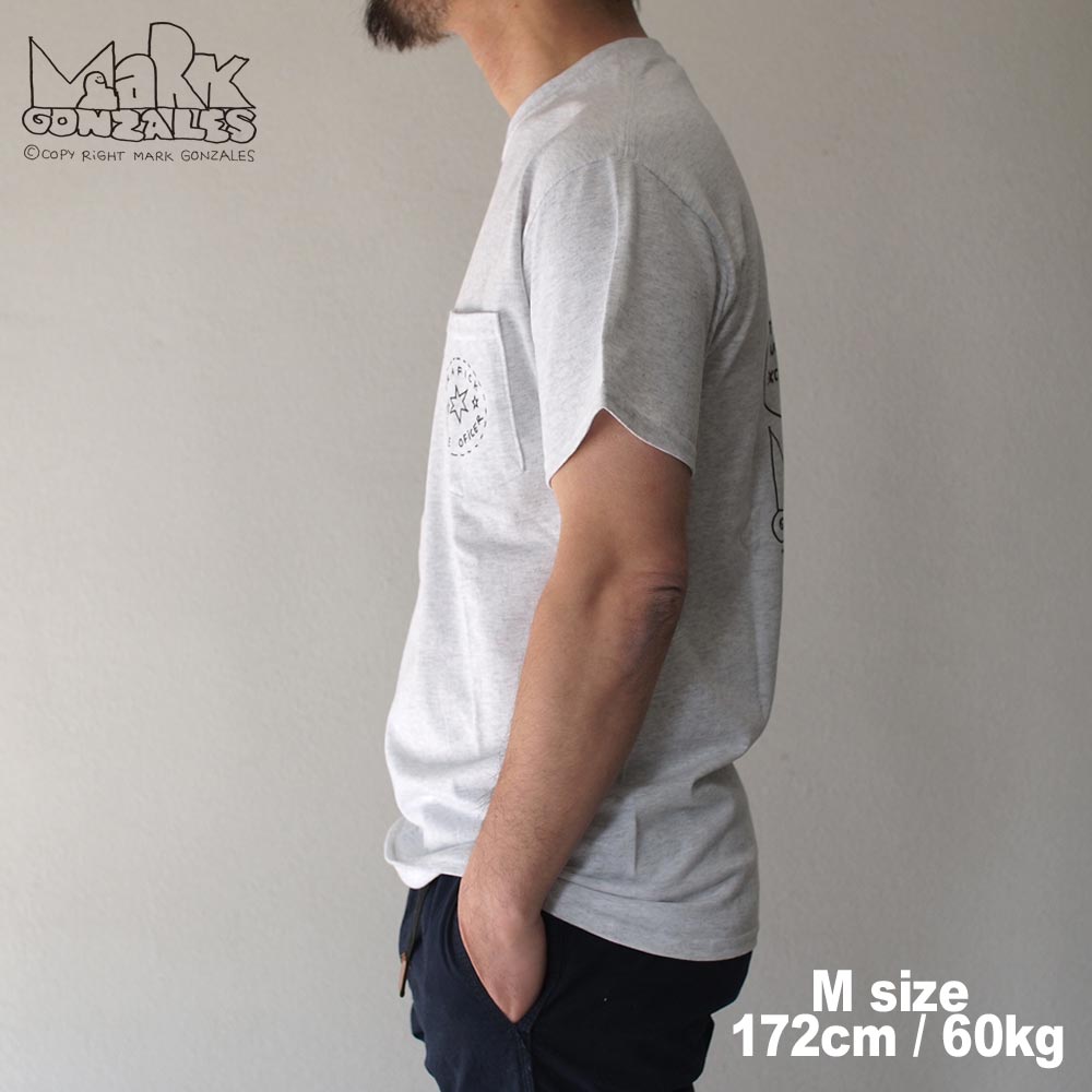 MARK GONZALES " SKATE OFICER  " S/S Tee / GRAY
