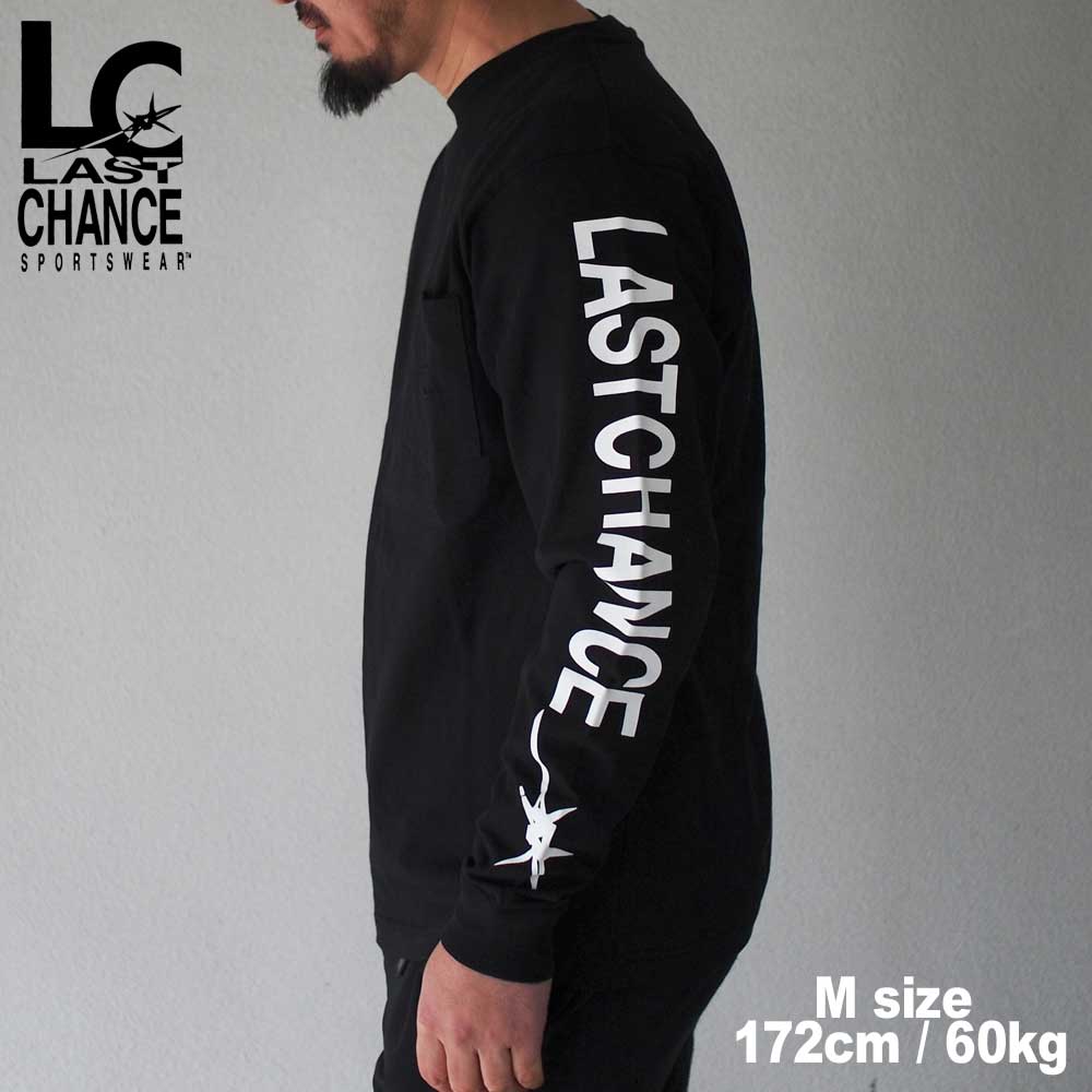 Last Chance �饹�ȥ���� SLEEVE PRINT L/S POCKET TEE / BLACK