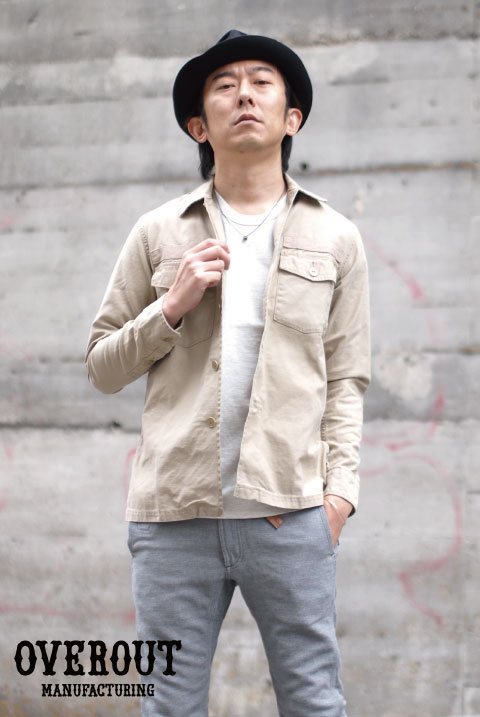 OVEROUT �����С������ȡ�MILITARY SHIRTS���ߥ꥿�꡼����� (BEIGE)